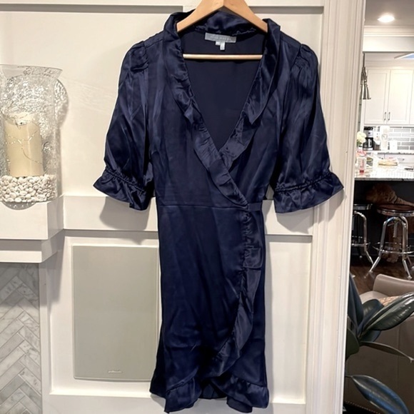 Hill House Blue Silk Wrap Nima Robe - Picture 7 of 11